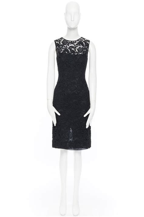 prada black lace dress|prada black dress sleeveless.